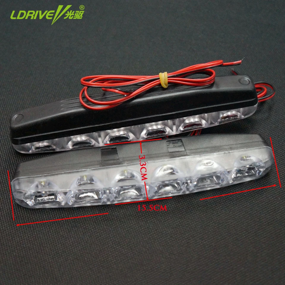 LDRIVE 2 шт. супер яркий DC 12V COB светодиодный светильник белые дневные ходовые огни DRL