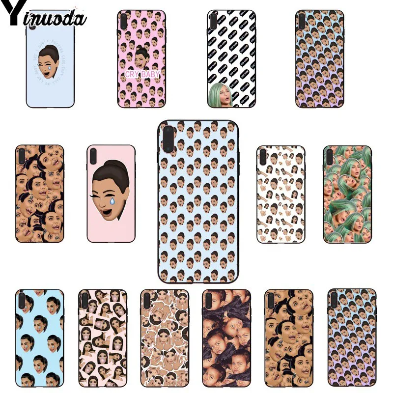 Yinuoda Забавный чехол для телефона kimoji Ким Кардашьян iPhone 6S 6plus 7 7plus 8 8Plus X Xs MAX 5 5S