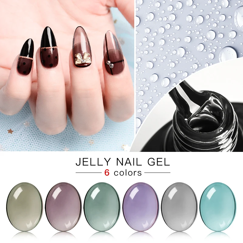 

MEET ACROSS 8ml Translucent Color Gel Nail Polish UV LED Gel Varnish Summer Jelly Glass Nail Gel Soak off Gel Polish Nail Art