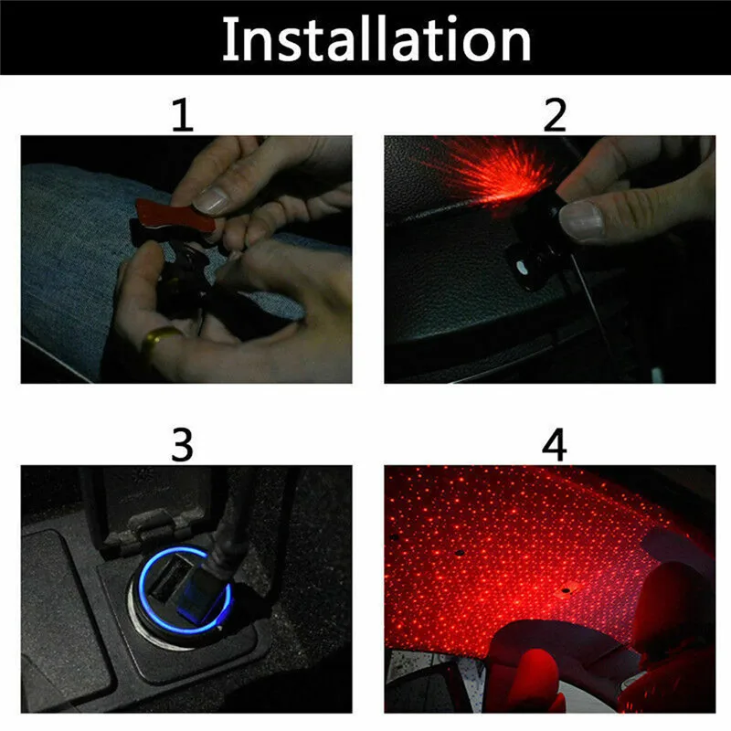 2019 красный светодиодный проектор с USB звездный узор светильник рисунком