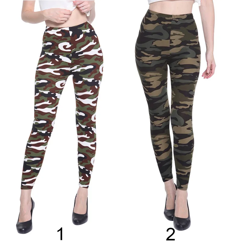 

Fashion Spring Autumn Women Leggings Elastic High Waist Camouflage Printing Trousers Slimming Casual Pants TY66