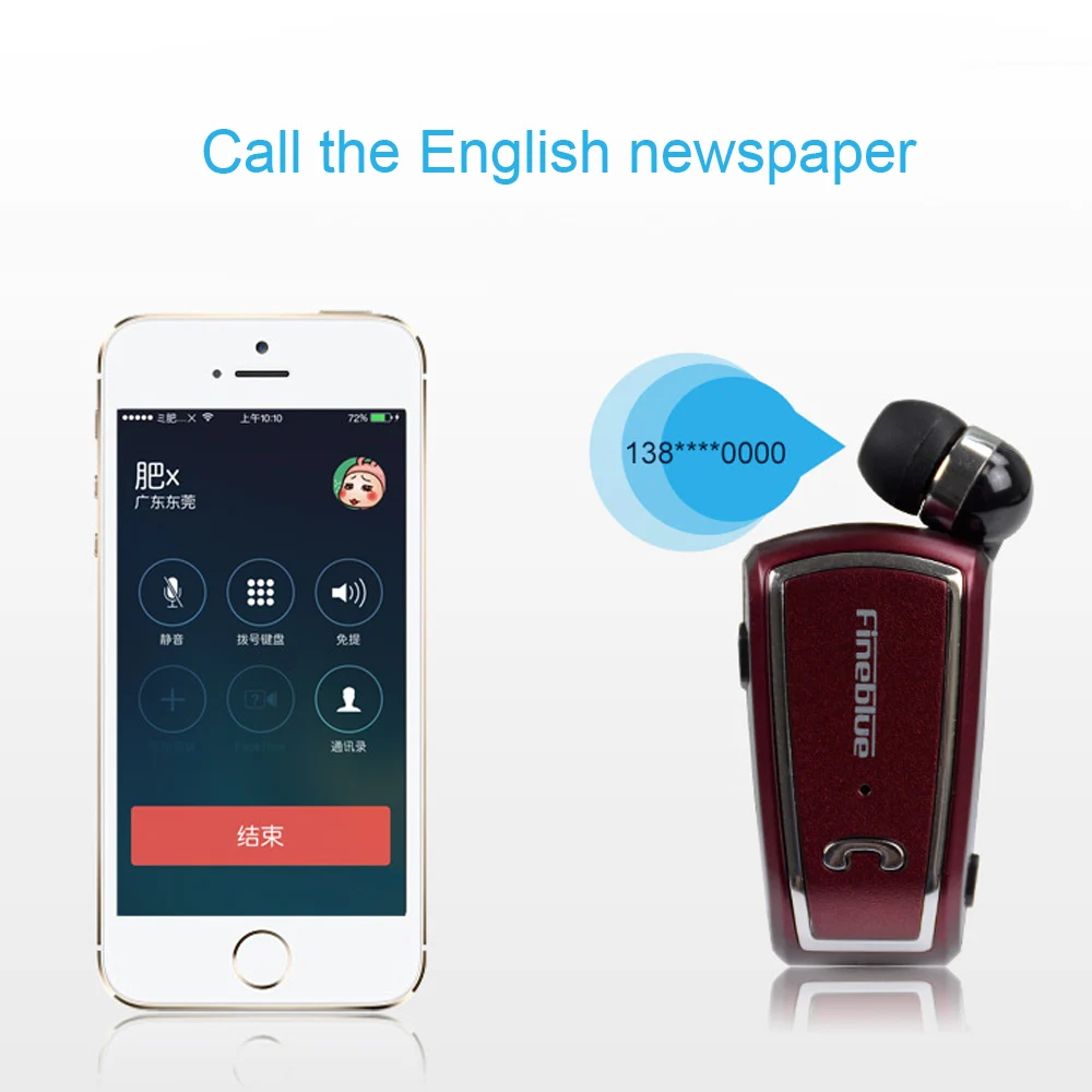 Fineblue F-V3 бизнес беспроводной Bluetooth 4 0 Встроенный микрофон наушники-вкладыши