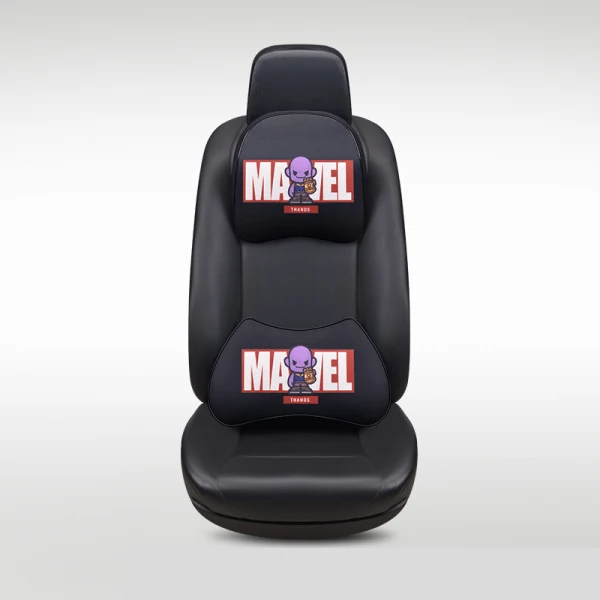 new marvel headrest car neck pillow avengers iron man captain america spider man thanos pillow for cars seat auto accessories - Цвет: 1set Thanos