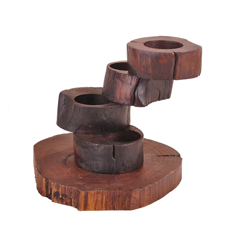 

Retro Thailand Import Originality Candlestick Candle Holders Creative Handmade Hotel Restaurant Ornament Home Romantic Wooden