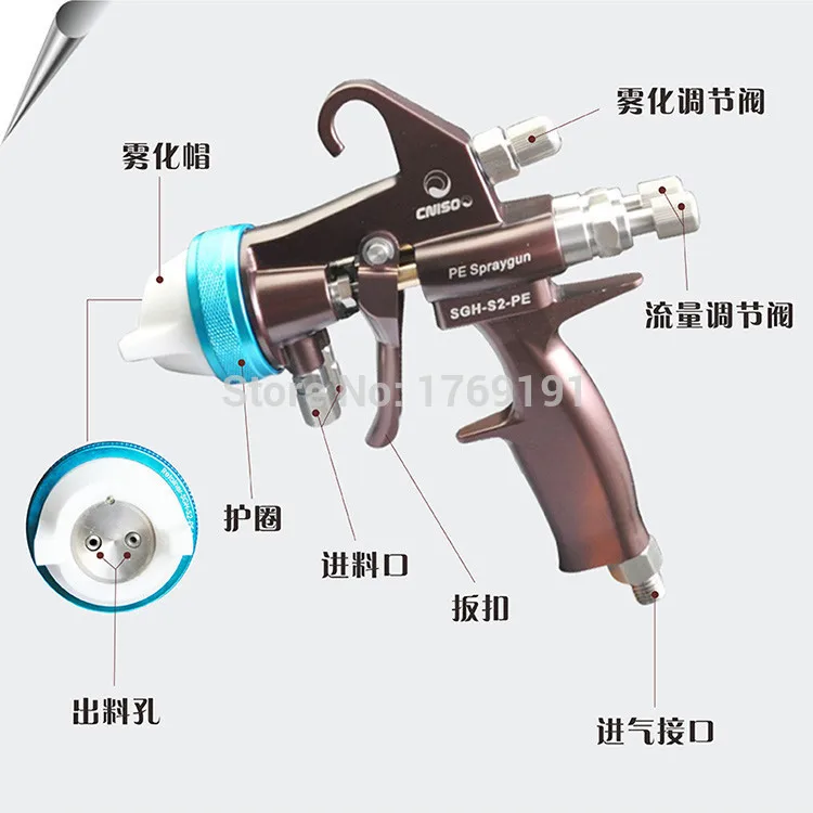 Manual Double Polyurethane Foaming Spray Gun with Two Nozzles Needles (SGH-S2-PE) | Инструменты