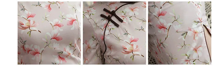 Sheng Coco новые шелковые платья Чонсам розовые двойные китайские Qipao Печатные Средние Длинные древние шелковые Улучшенная одежда розовые цветы