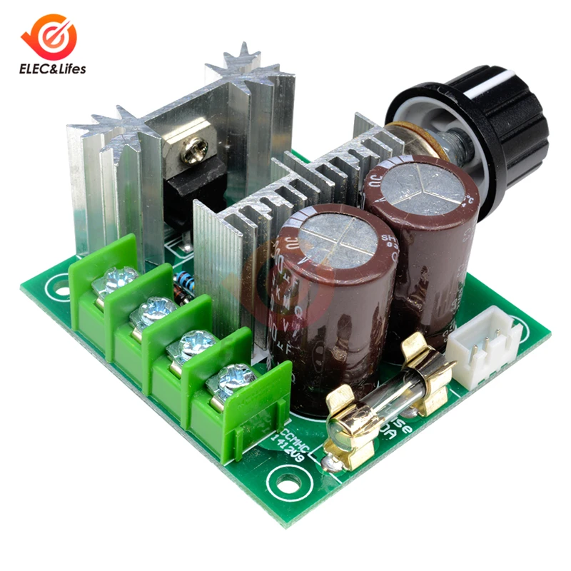 12V 24V 10A ШИМ контроллер скорости двигателя постоянного тока модуля DC 12 40V Adjustabe