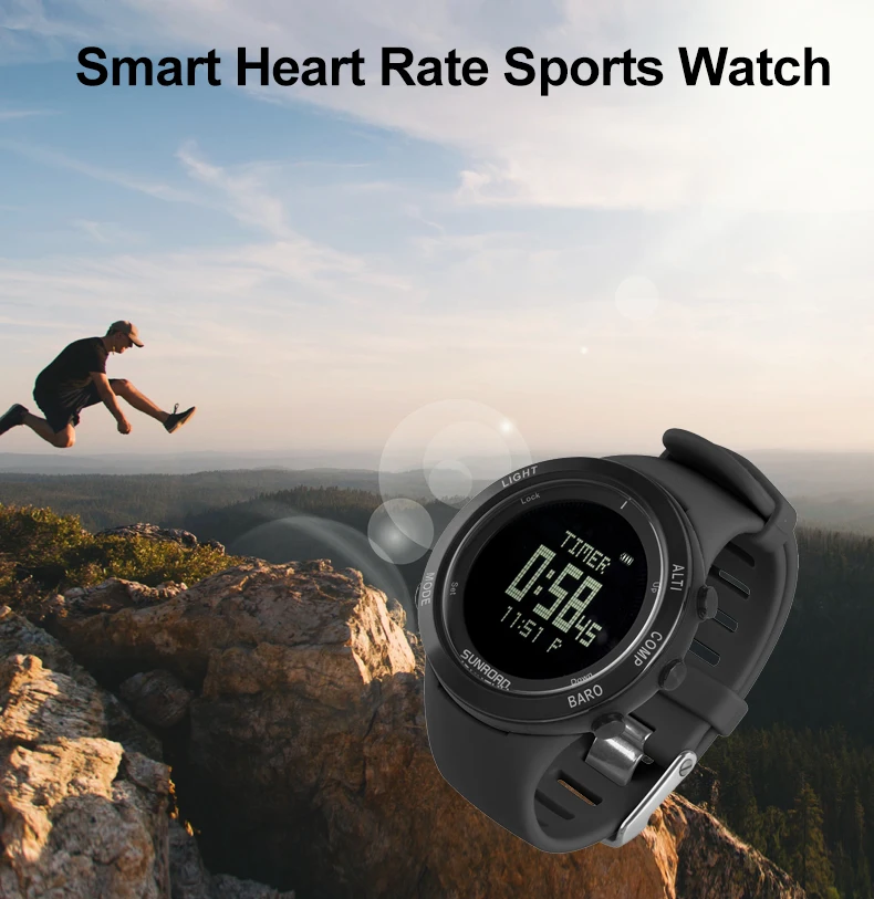 Reloj Hombre SUNROAD, военные цифровые спортивные часы для ныряльщиков, мужские часы, лучший бренд, роскошные часы с монитором сердечного ритма, наручные часы, часы saat