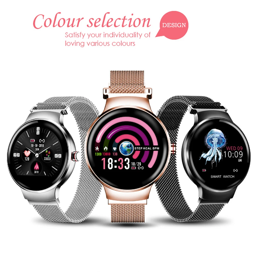 LYKRY H5 Women Smart Watch Blood Pressure Heart Rate Monitor Fitness tracker IP67 Waterproof Fanshion Sport Smartwatch