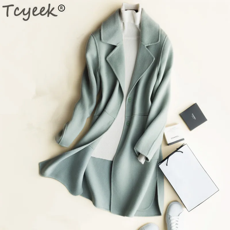 Tcyeek пальто для женщин 2020 Осень 100% шерстяное зимняя куртка в Корейском стиле