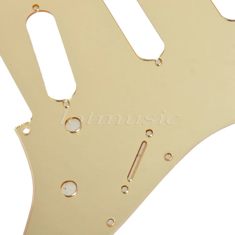 2 * Гитарный маркер Золотое зеркало 11 отверстий царапина пластина для Fender Strat