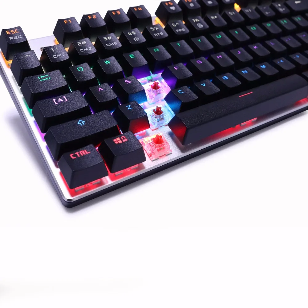 Metoo Подлинной Со СВЕТОДИОДНОЙ Подсветкой Игры Механическая Клавиатура 87/104 ключи