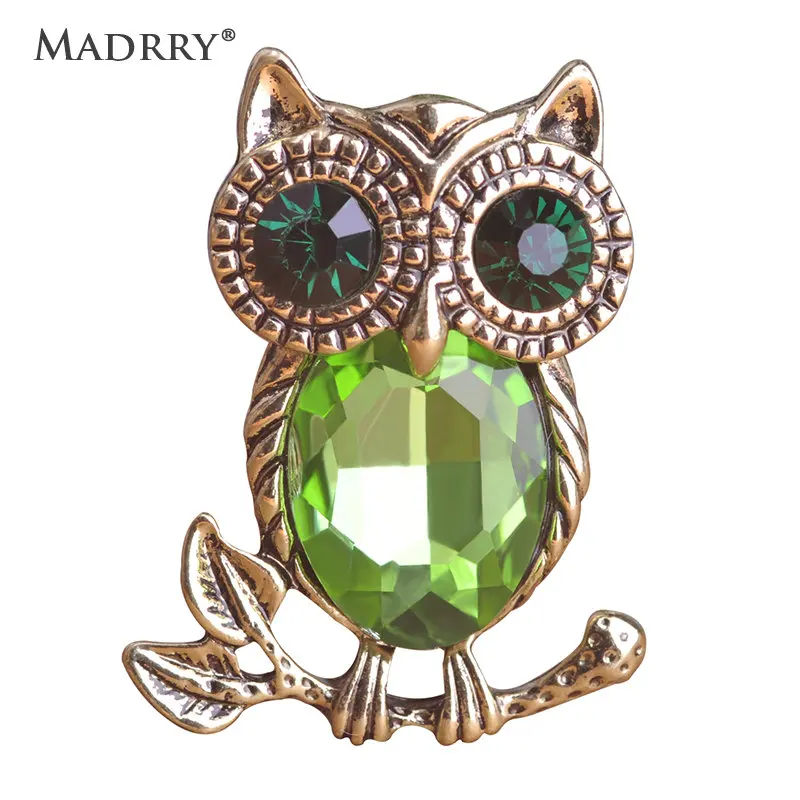 Женская/Мужская брошь в античном стиле с кристаллами|crystal pins|owl broochclear brooch |