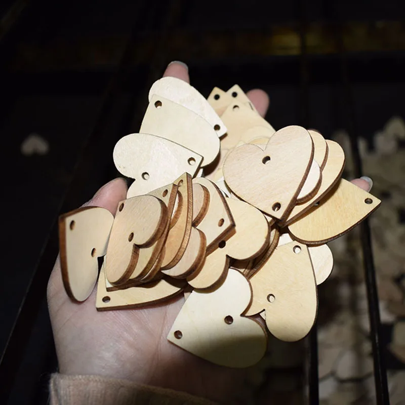 Подвесное украшение в виде сердца из дерева 38 мм | Дом и сад