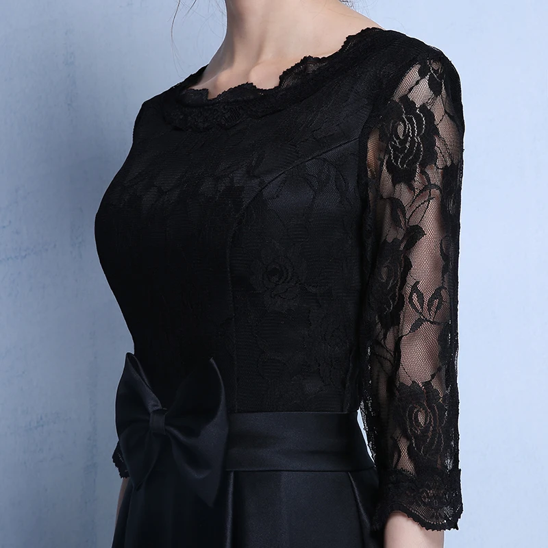 DongCMY кружева новая мода черного цвета размера плюс Robe De Roiree Вечерние Короткие вечерние платья
