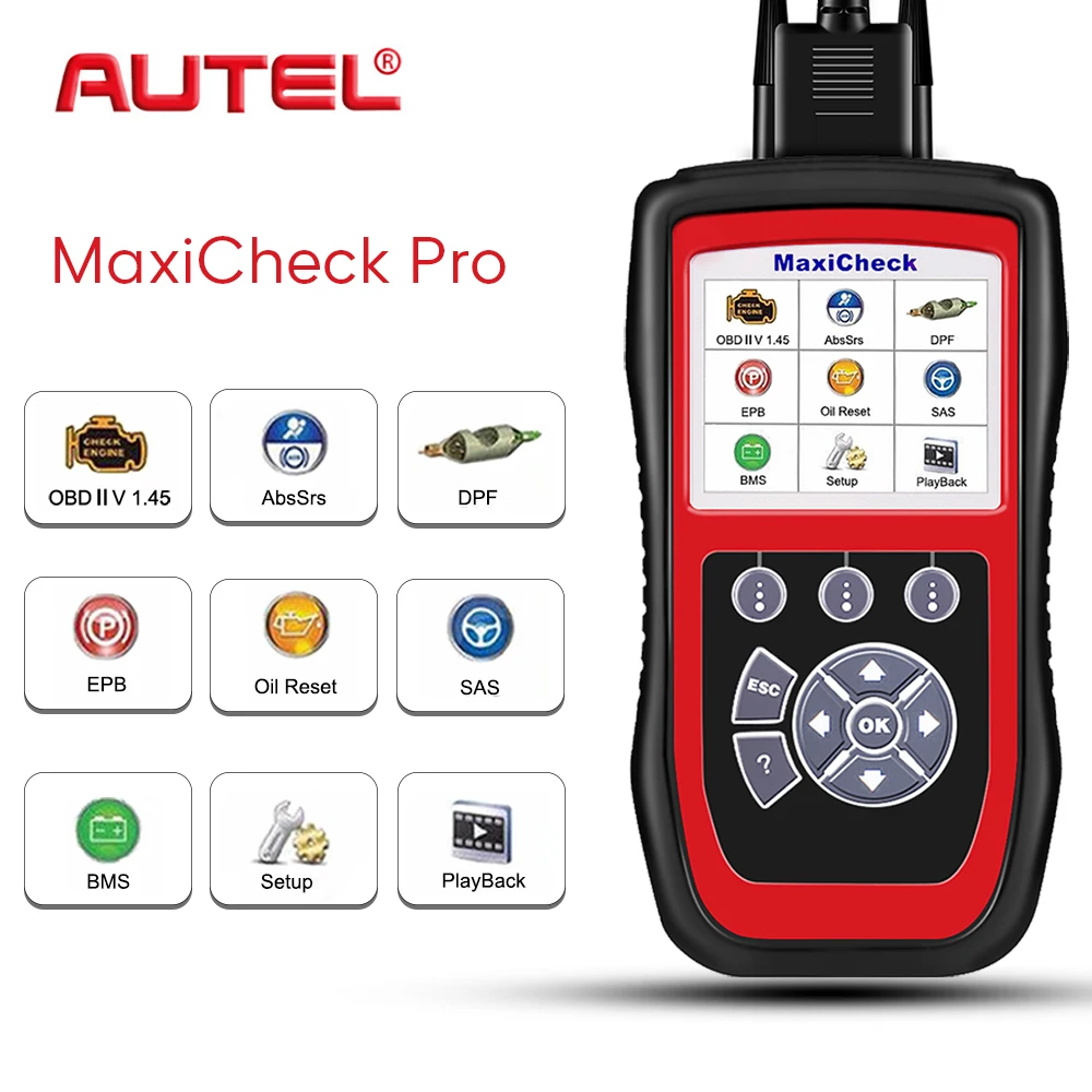 Autel MaxiCheck Pro диагностический инструмент OBD2 сканер автомобильный стетоскоп OBD для