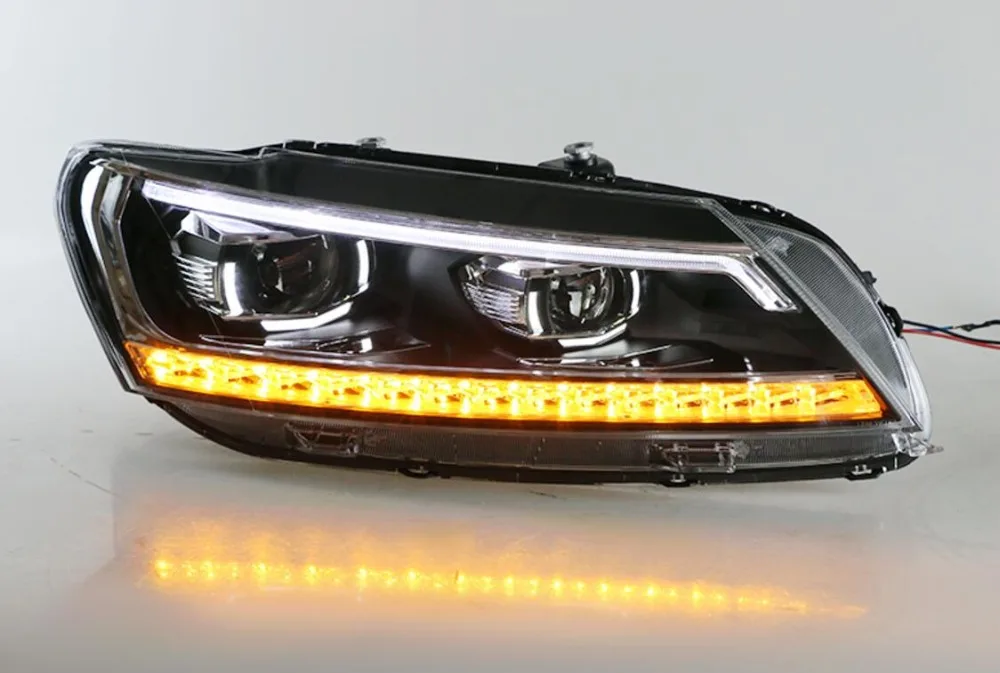

2PCS LED Headlights For vw Passat 2011-2016 Car Led Lights Double Xenon Lens Car Accessories Daytime Running Lights Fog Light