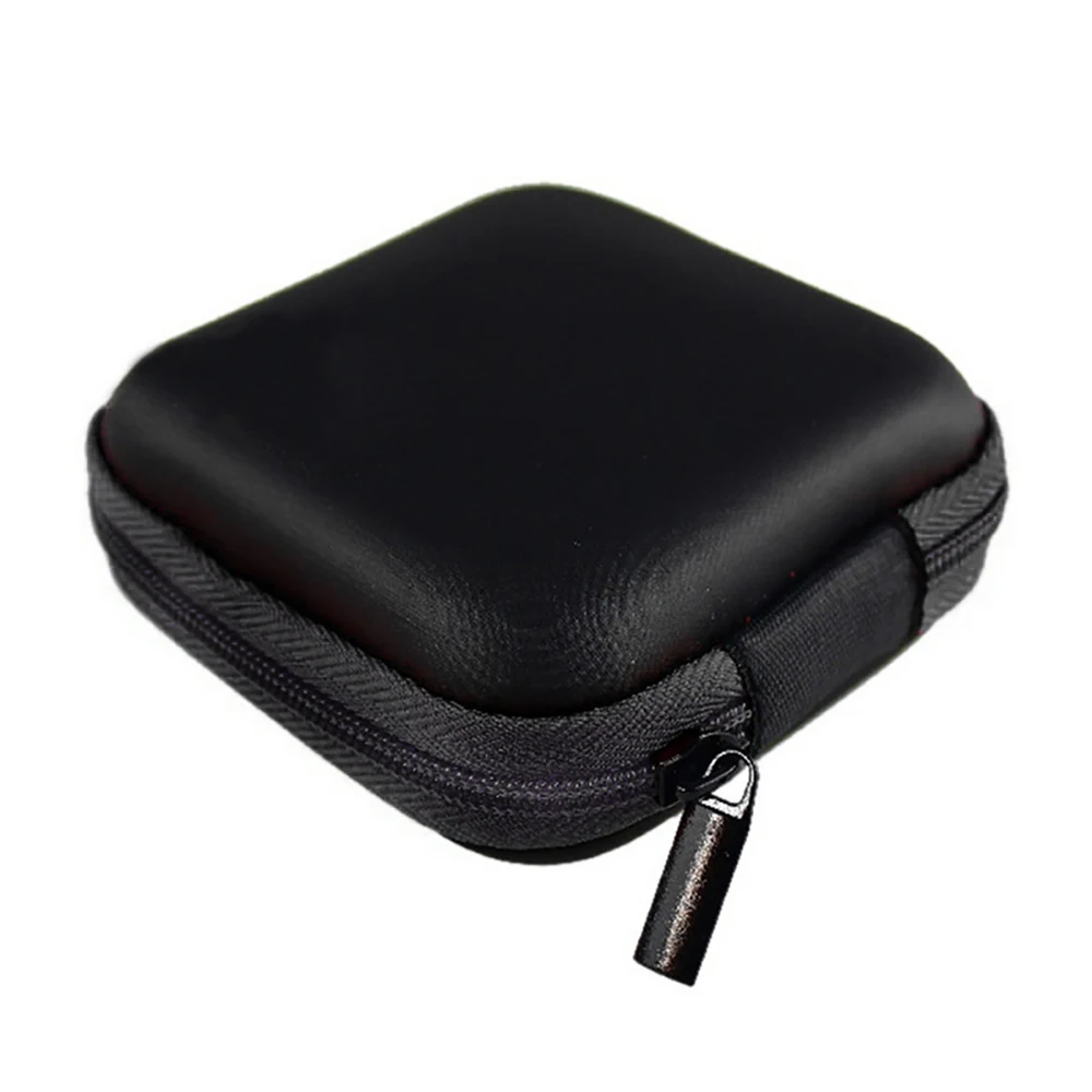 black 8x8x3cm Органайзер проводов для наушников коробка данных кабель коробка для хранения Чехол Контейнер монета наушники защитный чехол контейнер - Цвет: black 8x8x3cm