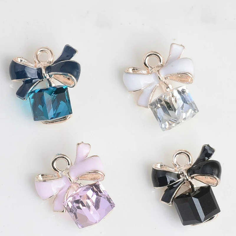 10 шт. кубические хрустальные бусины металлический браслет с бантом фурнитура для