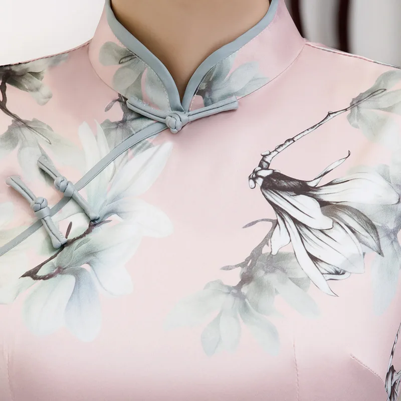 

Chinese National Short Cheongsam Women Mini Dress Ball Skirt S-2XL