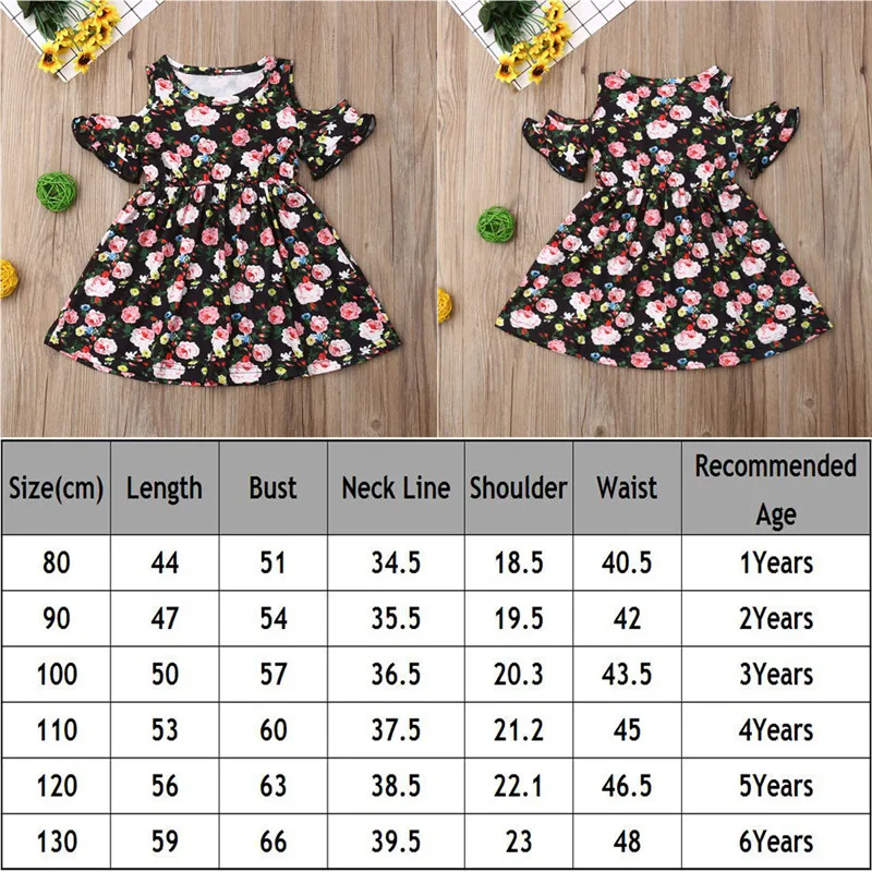 Children Dresses Kids Girl Short Sleeve Off Shoudler Flower Print Dress Baby Summer Hot Princess Sundress Clothings | Детская одежда и