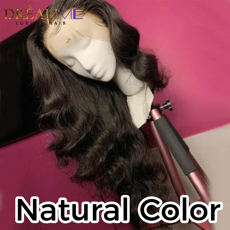 Natural Color Темно-красный Синтетические волосы на кружеве парики из натуральных волос объемная волна эффектом деграде(переход от темного к Синтетические волосы на кружеве парик предварительно глубокий часть 13X6 Синтетические волосы на кружеве al парик целые концы - Цвет: Natural Color