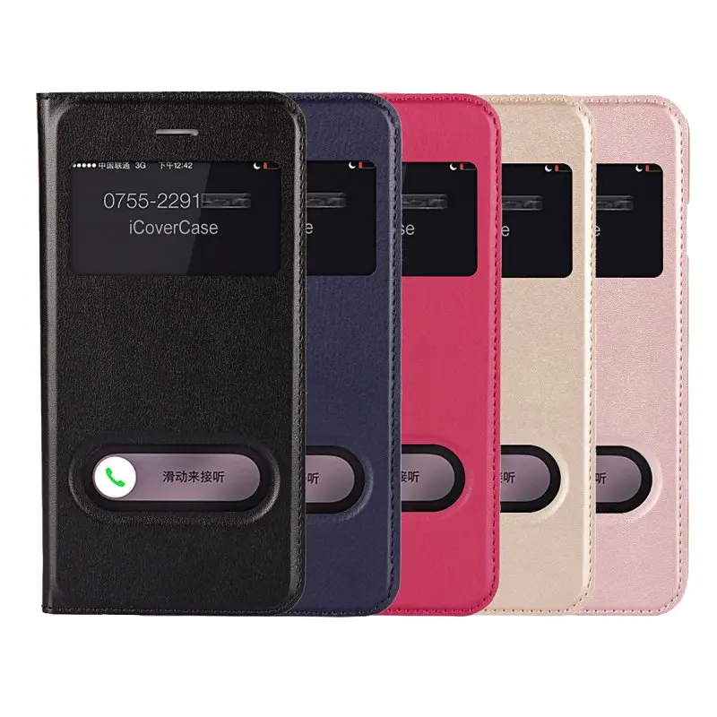 Чехол книжка для iPhone 6 6S Plus чехол телефона с окошком откидной крышкой Etui Coque Hoesjes