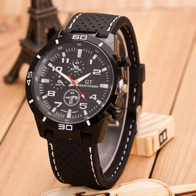 

1PC Fashion Men Stainless Steel Sport fashion Cool Quartz Hours Wrist Analog Watch Military Sport Men Dress Fashion relojes