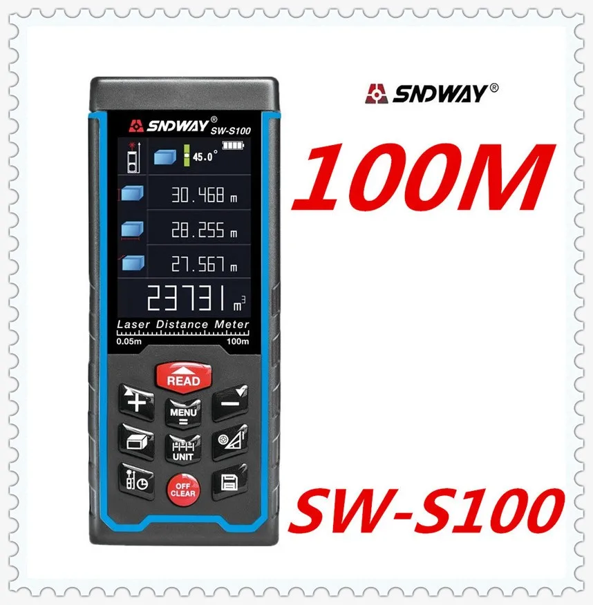 Лазерный дальномер SNDWAY mete лазерный цифровая лента цветной дисплей USB 100 м с