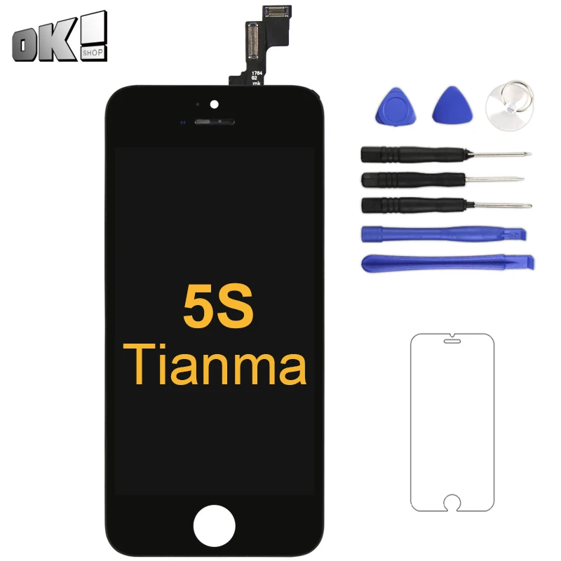 Для iPhone 5S ЖК-экран черный белый Pantalla запасные части для телефона 5 S ЖК-дисплей в