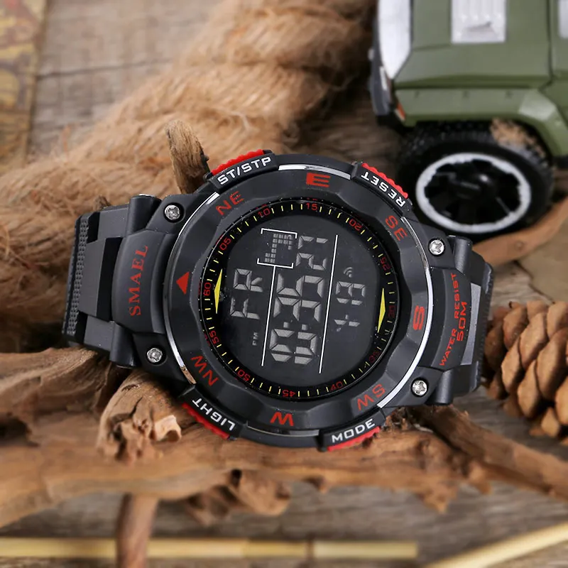 

SMAEL Digital Watches 50m Waterproof Sport Watch LED Casual Electronics Wristwatches 1235 Dive Swimming Watch Led Clock Digital