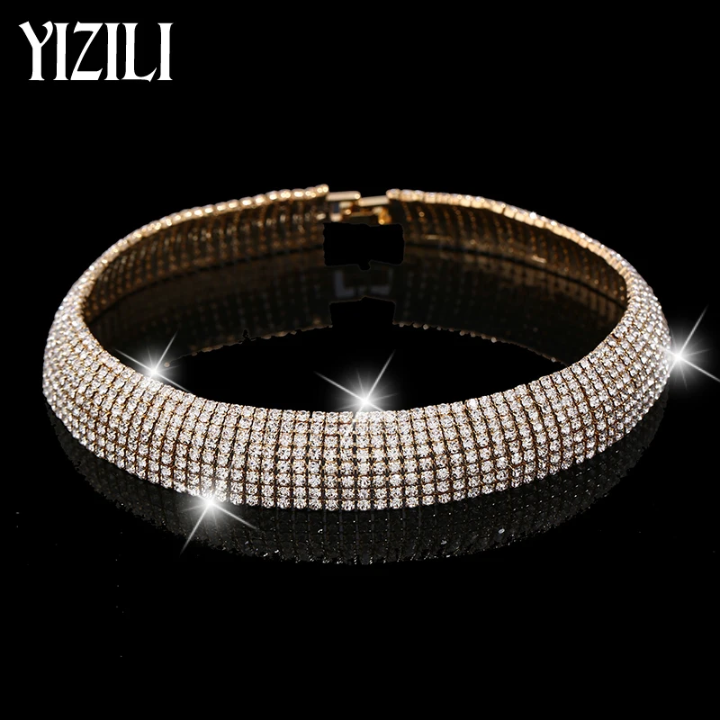 Модная индивидуальная Женская цепочка YIZILI с кристаллами короткое ожерелье