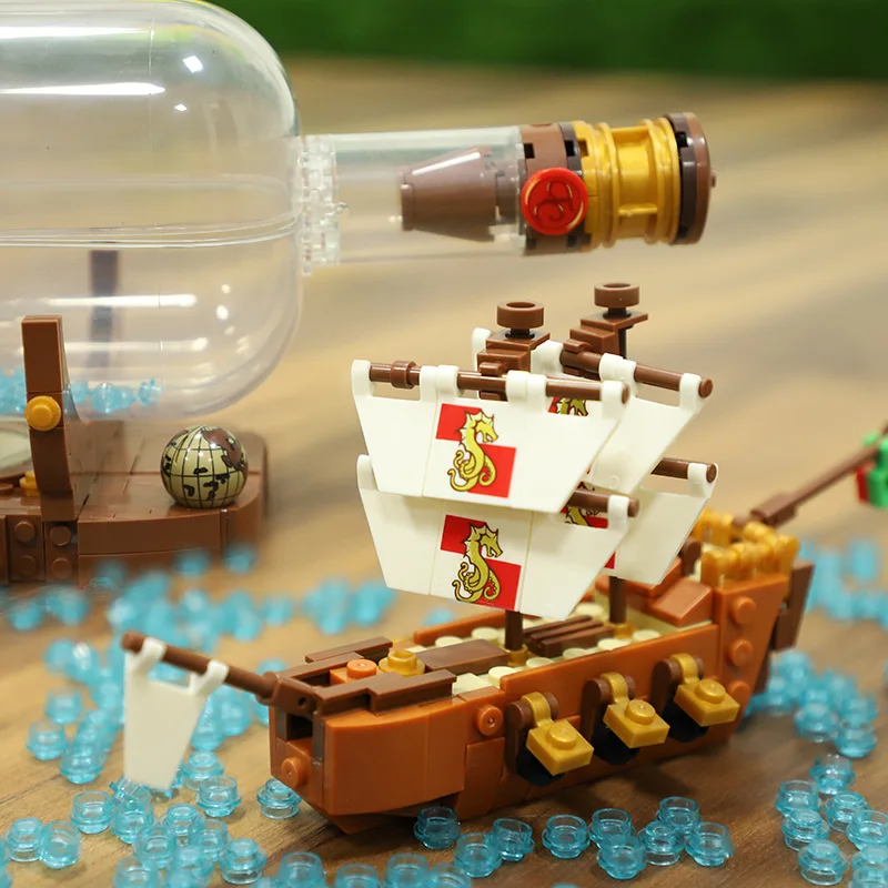 Корабельная лодка NewIDEAS в бутылке модель 2019 года конструкторы Playmobil из 1080 штук