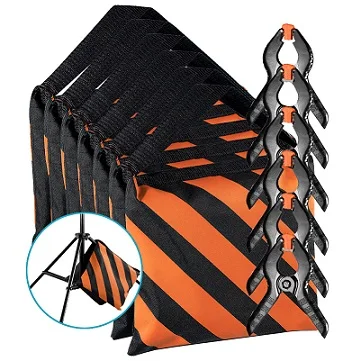 Black-Orange Neewer 6-Pack сверхмощный песочный мешок для фотостудии светильник стойки стрелы с 6-Pack муслиновый фон Пружинные зажимы пустой мешок с песком - Цвет: Black-Orange