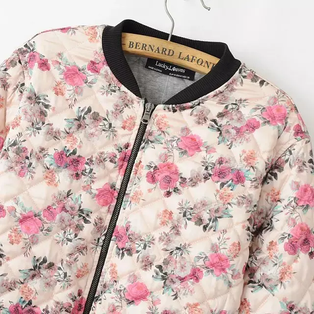 The new autumn and winter 2014 women's European Grand Prix Quilted floral prints casual cotton quilting | Женская одежда