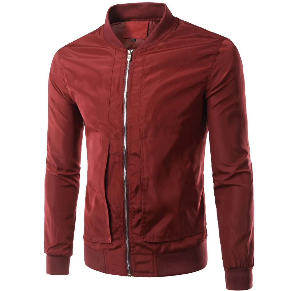 Мужская куртка бомбер Veste Homme2016 весенне осенняя модная облегающая на молнии