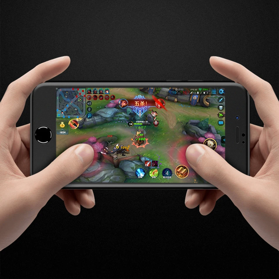 Матовое матовое 3D углеродное волокно мягкий край закаленное стекло для iPhone 7 6s Plus