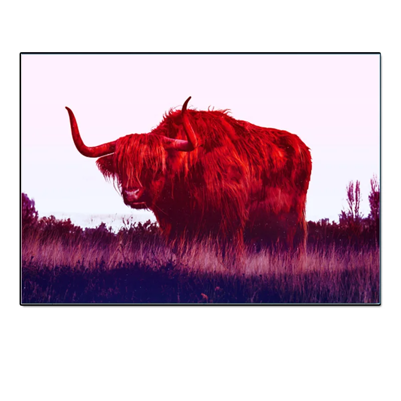 wild yak RELIABLI ART Highland Cow картина с животными на холсте напечатанная настенная живопись для гостиной современные картины для украшения без рамы - Цвет: wild yak
