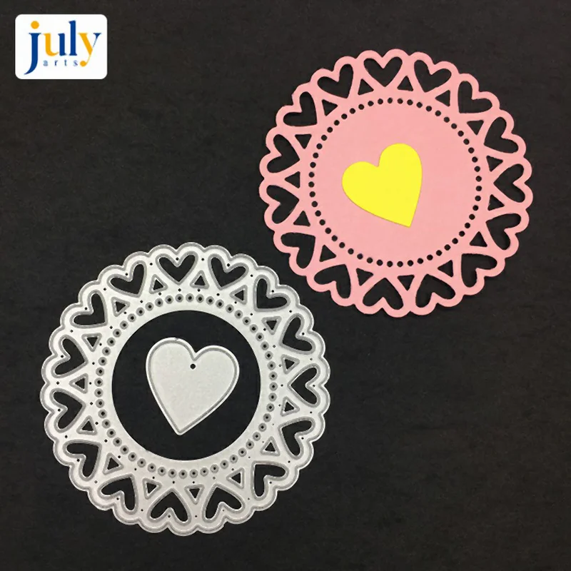 

Julyarts Lace Heart Wreath Metal Cutting Dies Craft Die Scrapbooking Dies Cut Stamps Decor Embossing Stencils Cards Making