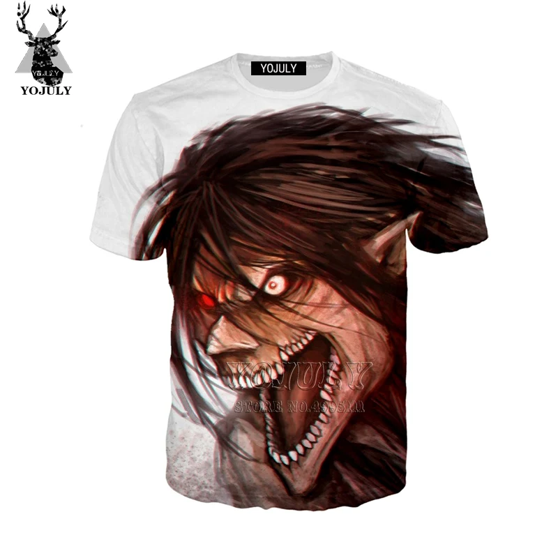 YOJULY 3D принт унисекс Shingeki No Kyojin Attack on Titan Eren Jaeger футболка/Толстовка/толстовки с