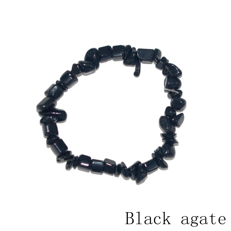 black agate SEVENSTONE 7 Чакра очаровательный натуральный камень браслет с камнями камень браслет для женщины мужчины пара браслет - Окраска металла: black agate