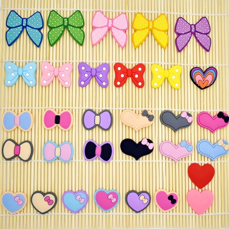 10 шт. в форме банта/сердца Flatback PVC DIY Craft Charms Fit Браслеты/гвоздь/чехол для