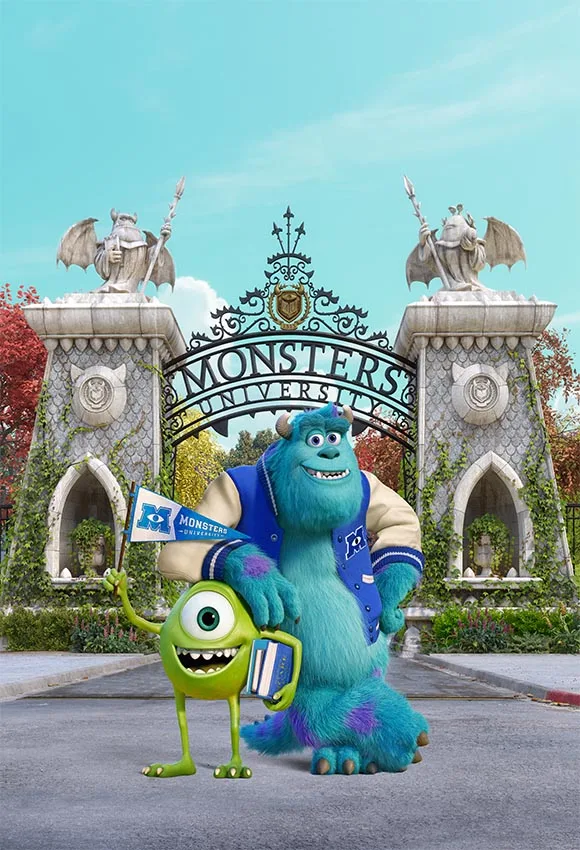 Фон для фотосъемки в университетском стиле NeoBack Monsters Mike Wazowski James P. Sullivan с днем рождения ворота