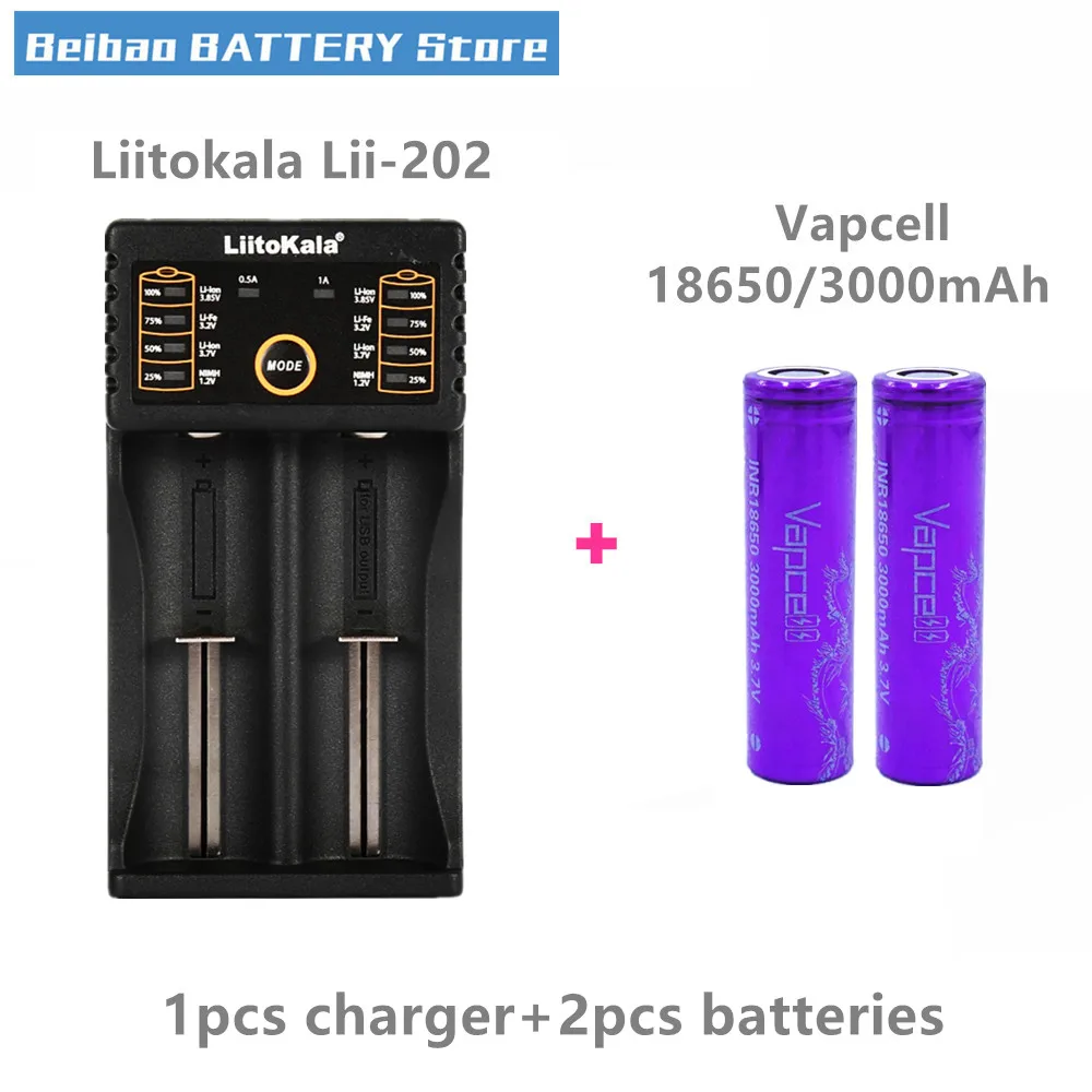 Красный 2шт VAPCELL 18650 3000mAh 3,7 V перезаряжаемая литиевая батарея высокой мощности непрерывная 20A vs keeppower дымовая E-CIG IMR батарея - Цвет: Красный