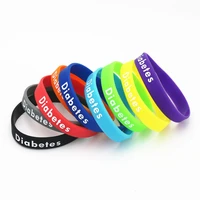 9pcslot diabetes awareness silicone wristband medical alert armband sports energy nurse braceletsbangles adult gifts sh151