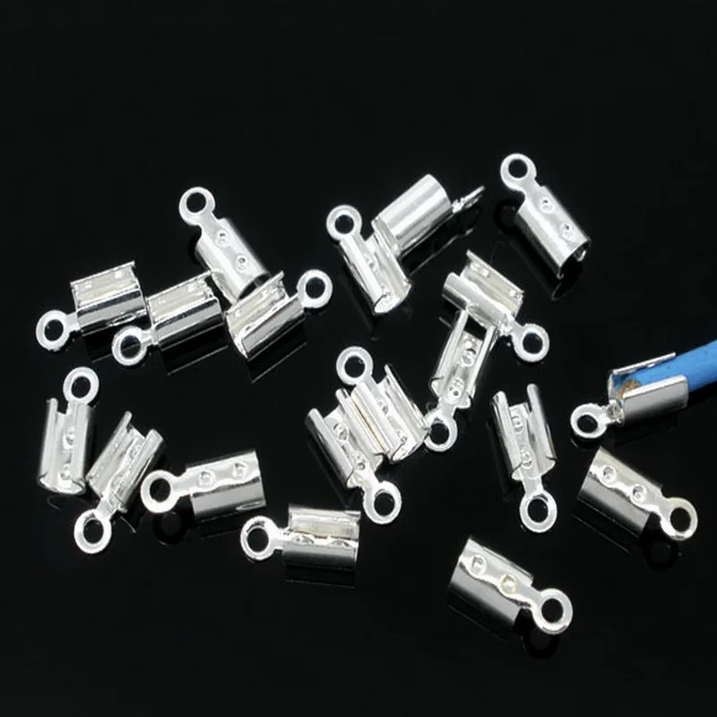 Low Price Promotion ! 2019 New Accessories For Crafts Jewelry 30 Necklace/Cord Crimp End Caps Tips W/Loop 8x3mm 30PCs | Украшения и
