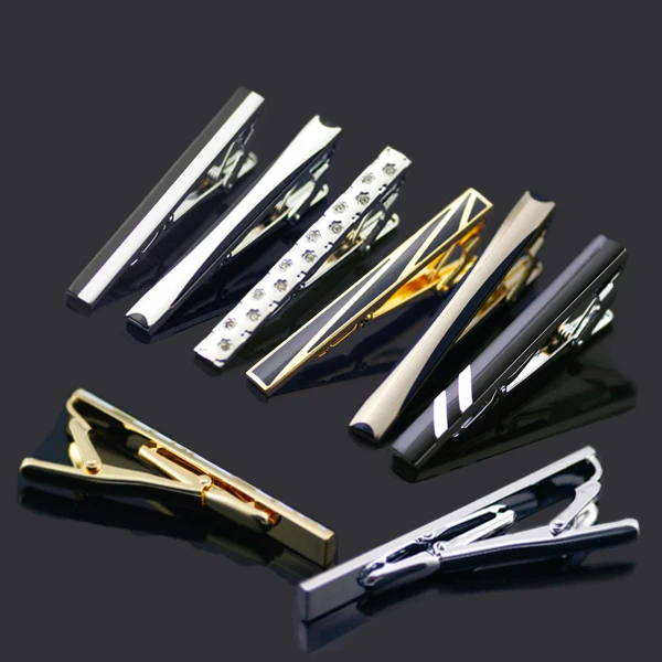 Hi Tie модный серебряный золотой зажим для галстука Pin Черный из нержавеющей стали