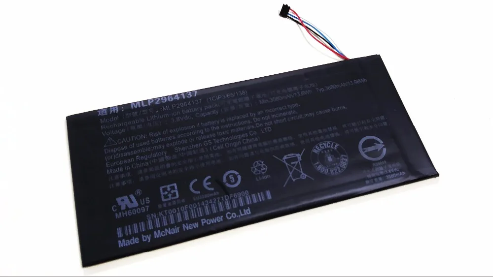 Аккумулятор Westrock 3580 мАч MLP2964137 для планшета acer lconia One 7 B1-730 B1-730HD A1402