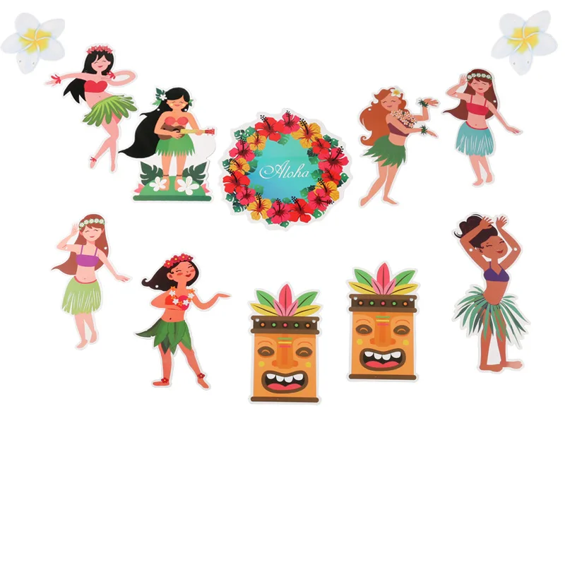 Тропический баннер для темативечерние Luau танцевальная гирлянда Алоха Тики