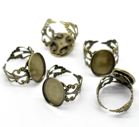 DoreenBeads античный бронзовый цветок регулируемые кольца заглушки для бутылок